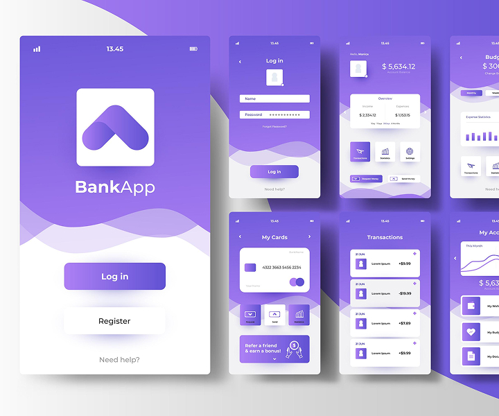 banking app interface